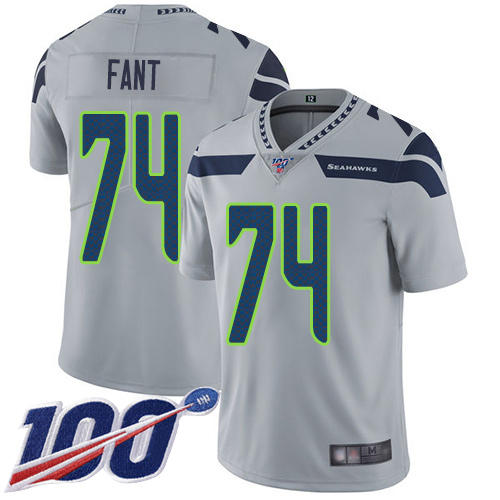 Seattle Seahawks Limited Grey Men George Fant Alternate Jersey NFL Football #74 100th Season Vapor Untouchable